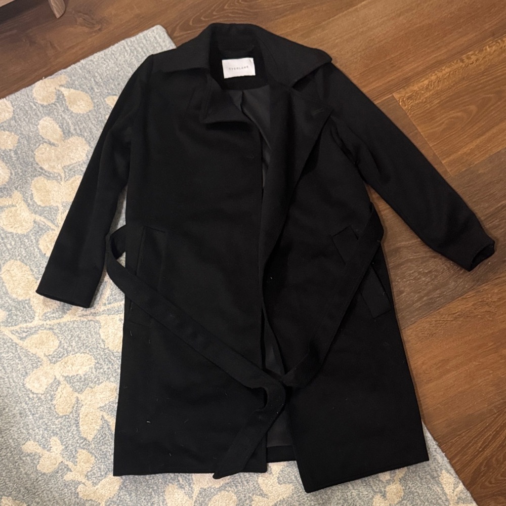 Everlane - Wool Blend Black Trench Coat
